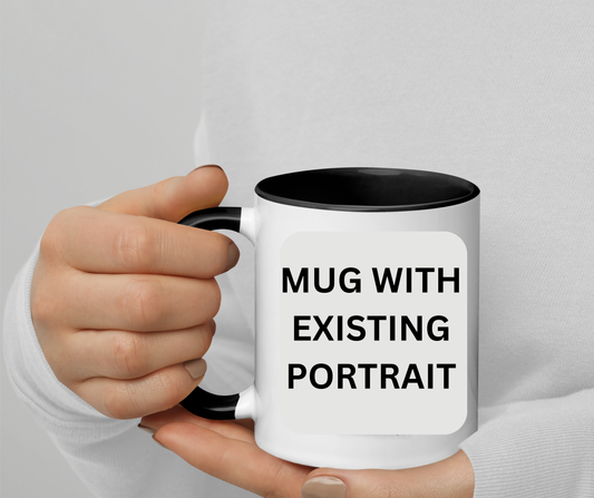 Already Made Pet Portrait 15 oz Mug WHITE with Black inside