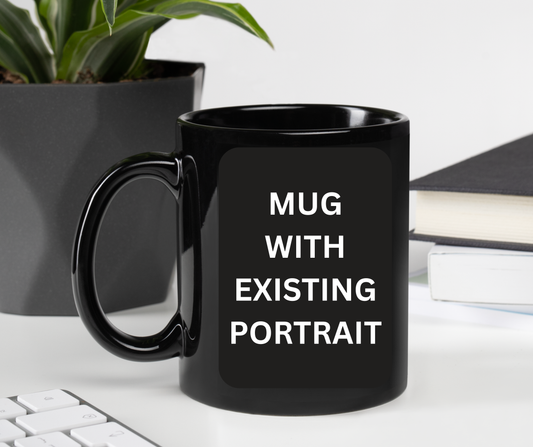 Already Made Pet Portrait 15 oz Mug BLACK