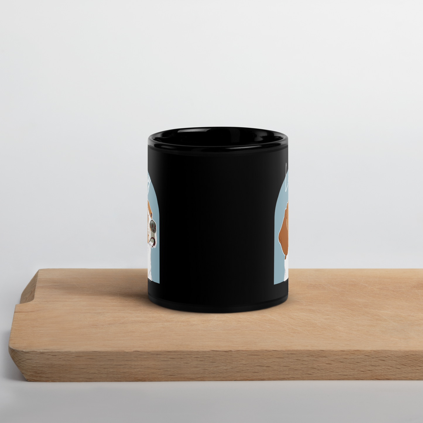 Custom Pet Portrait 15 oz Mug BLACK